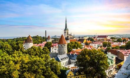 Solnedgang Over Tallinn By