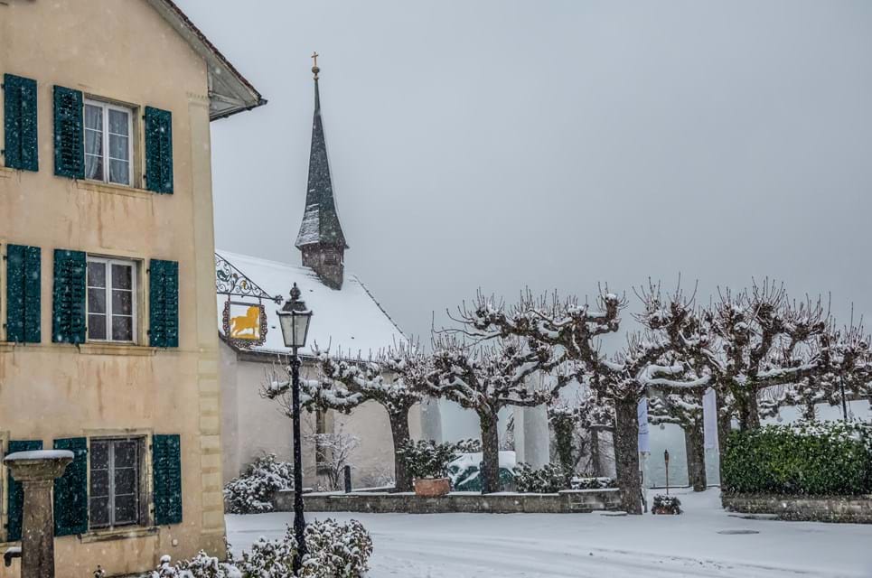 Når Sneen Falder Over Sankt Gallen Er Det Ren Vinteridyl. Foto. Luis Leamus