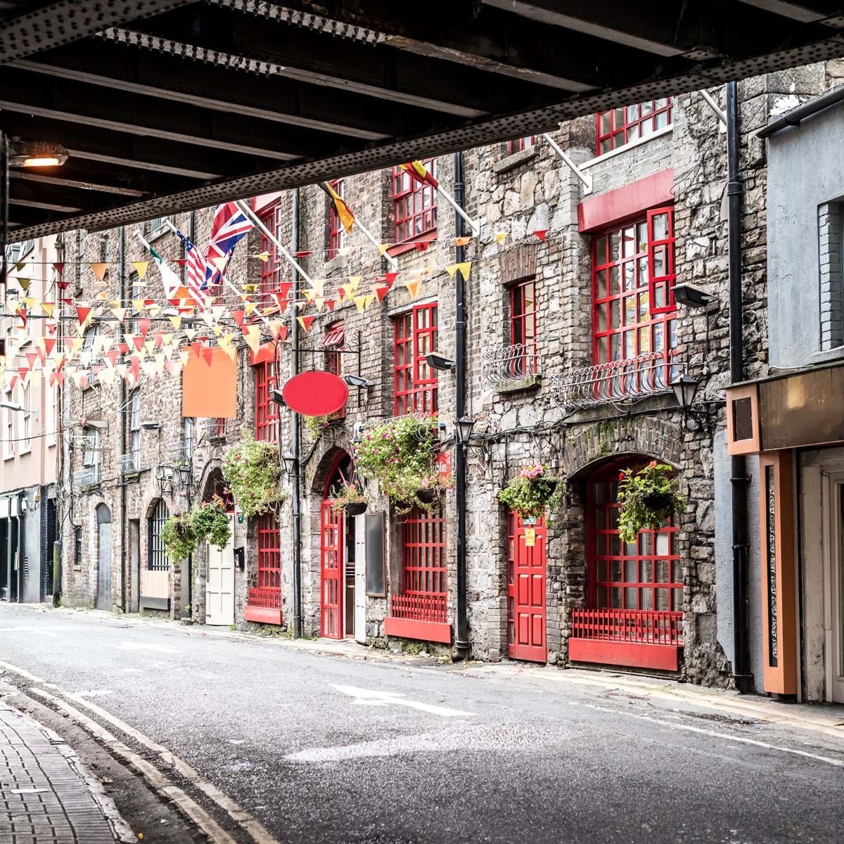 Gamle bygninger i Dublin by