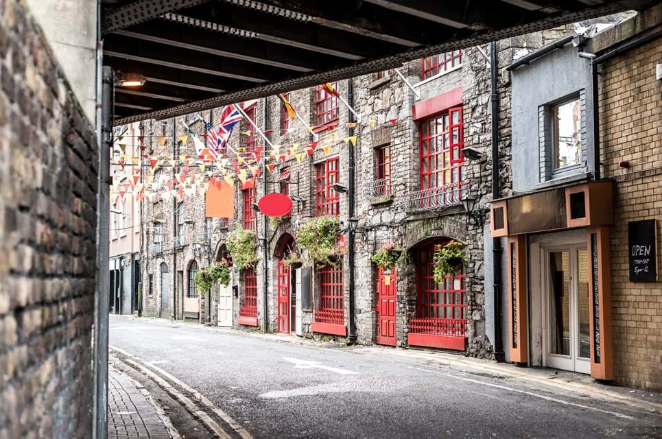 Gamle bygninger i Dublin by