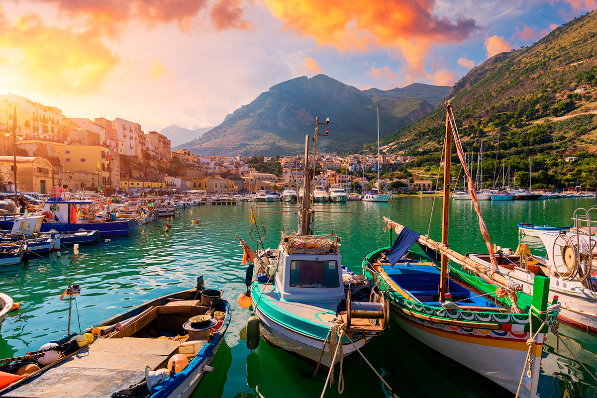 Castellammare Bugten Ved Middelhavet I Trapani På Sicilien, Italien