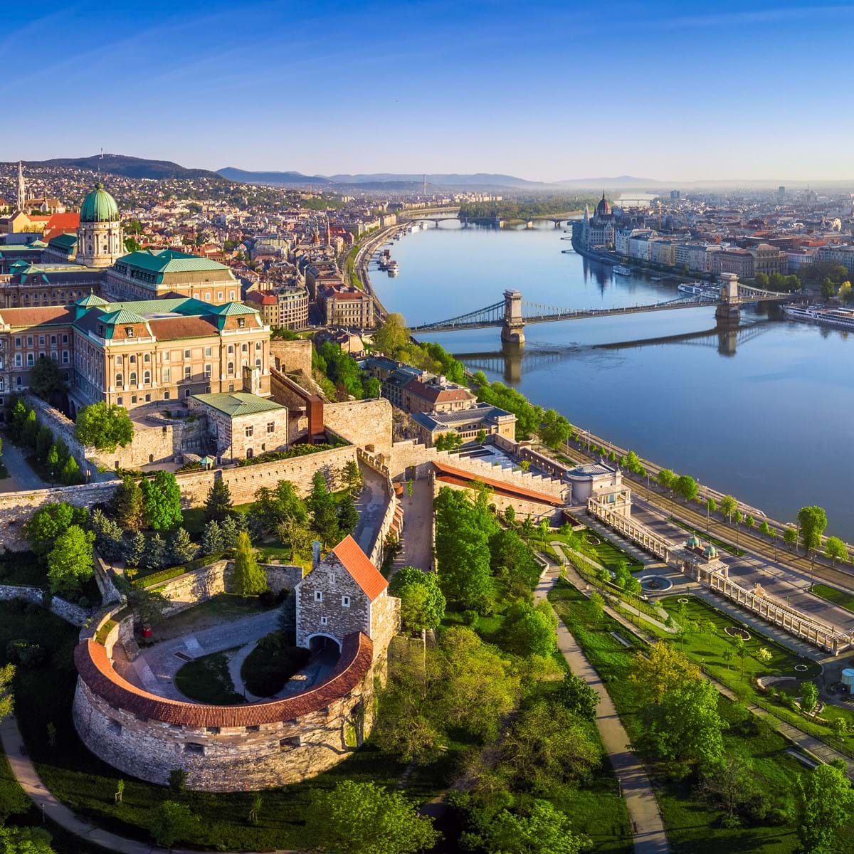 Panorama udsigt over Budapest by