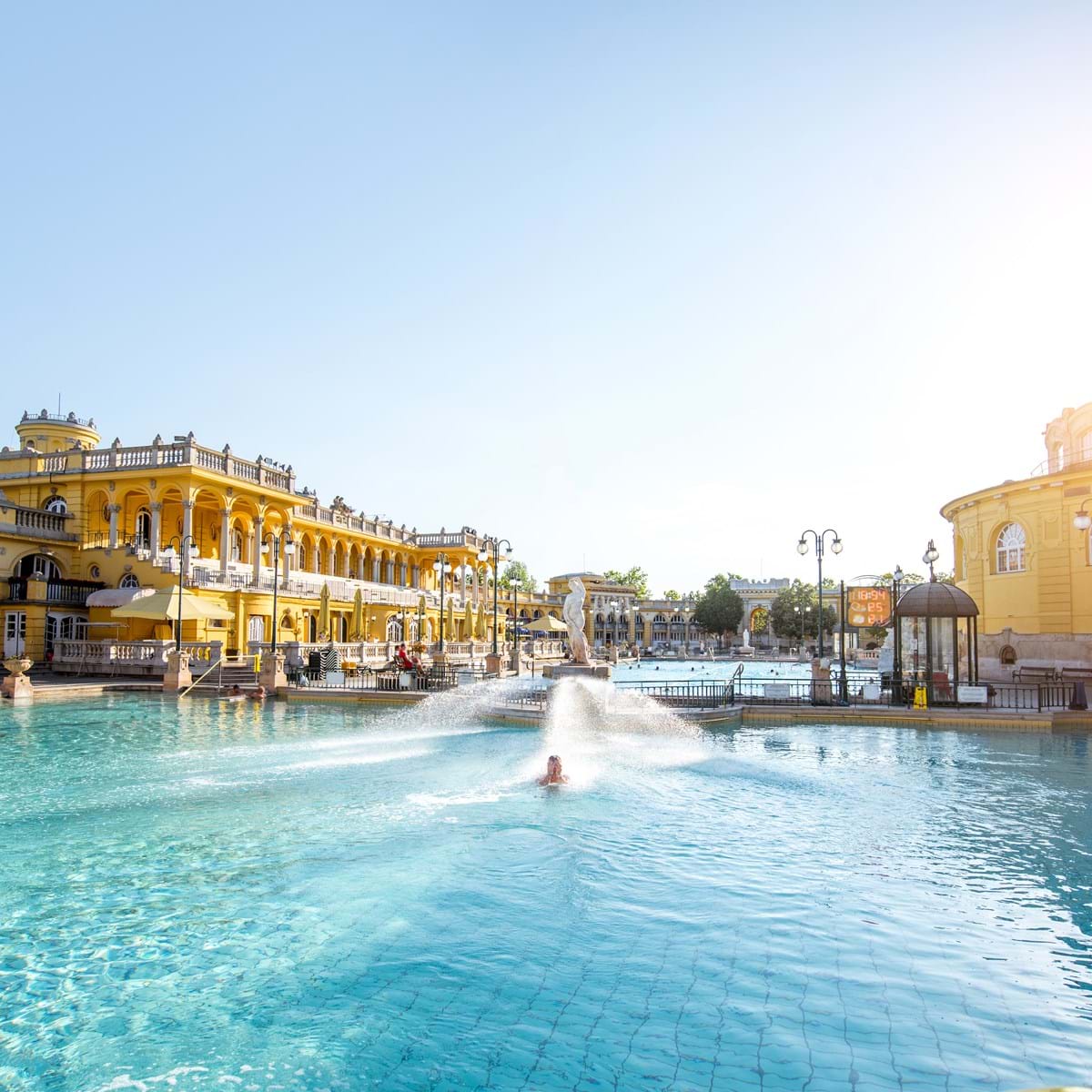 Szechenyi udendørs termiske bade i Budapest